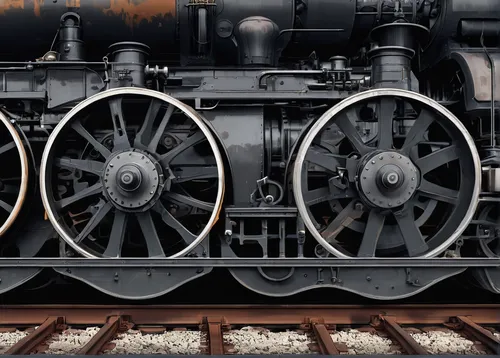 steam locomotives,iron wheels,locomotives,train engine,tank cars,electric locomotives,cog wheels,heavy goods train locomotive,steampunk gears,railroad engineer,freight locomotive,diesel locomotives,steam locomotive,railroads,tank wagons,steam power,freight trains,rolling stock,steam engine,merchant train,Conceptual Art,Fantasy,Fantasy 02