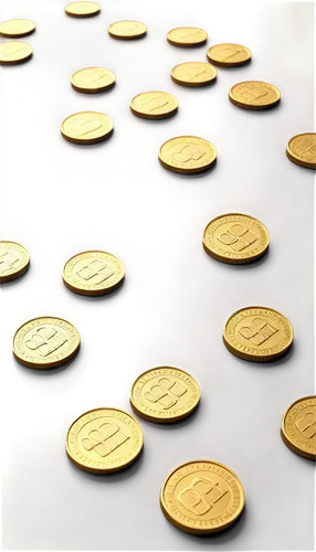 Golden coins, scattered on floor, metal clinking sound, close-up shot, shallow depth of field, warm lighting, realistic texture, detailed rendering, metallic sheen, subtle shadows, 3/4 composition, ci