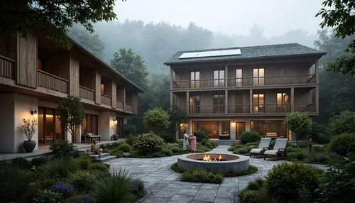 3d rendering,renderings,render,landscaped,townhome,house in the mountains,forest house,townhomes,ryokan,sketchup,house in mountains,apartment complex,chalet,3d rendered,streamwood,netherwood,courtyard,moufang,cohousing,teahouses