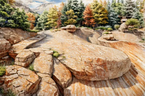 sandstone rocks,mountain scene,mountain landscape,mountainous landforms,salt meadow landscape,mountain plateau,landscape background,alpine crossing,rocky hills,sandstone wall,silvertip fir,mushroom landscape,mountainous landscape,fossil dunes,mountain road,mountain pass,rock outcrop,background with stones,fairyland canyon,coniferous forest