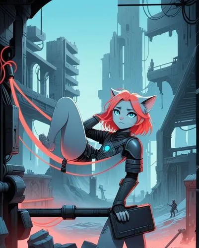 transistor,celldweller,maeve,kallen,katana,liora,Art,Artistic Painting,Artistic Painting 48