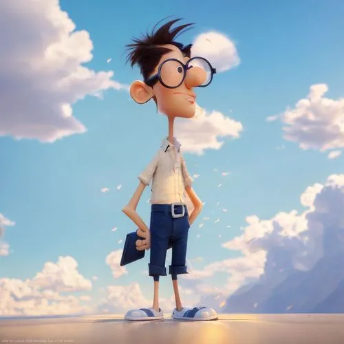 一个戴着眼镜和穿着衬衫的男人,cute cartoon character,animated cartoon,animator,character animation,agnes,cartoon doctor,main character,cute cartoon image,cartoon character,stylized,animation,animated,wonder,clay ani