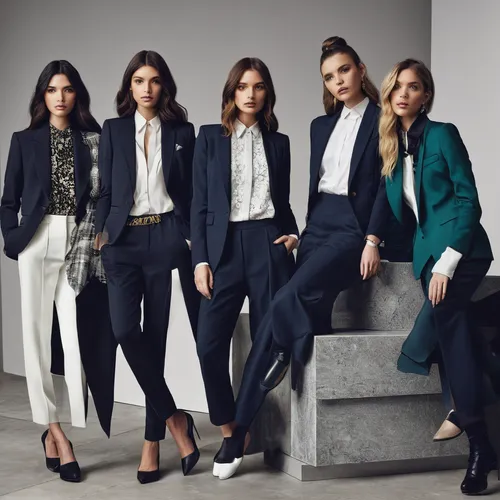 Showcase a team of professionals working together,menswear for women,businesswomen,business women,women fashion,women's clothing,place of work women,suit trousers,women clothes,fashion models,women's 