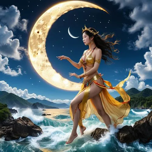 oshun,amphitrite,inanna,nereids,the sea maid,sirene,the zodiac sign pisces,naiad,fantasy picture,sun moon,atlantica,baoshun,thetis,diwata,promethea,darna,purnima,mythologically,goldmoon,fantasy art