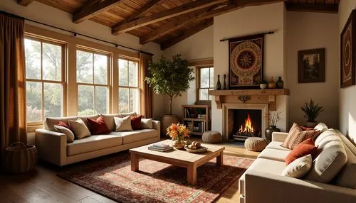 sitting room,living room,home interior,coziness,livingroom,country cottage,interior decor,family room,fire place,coziest,autumn decor,fireplace,sunroom,warm and cozy,beautiful home,wooden beams,fireplaces,great room,rustic aesthetic,furnishings