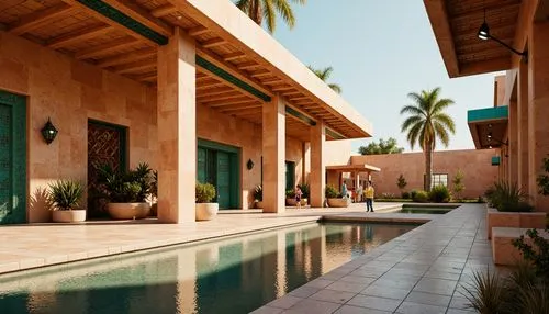 riad,amanresorts,marrakesh,moroccan pattern,pool house,courtyard,morocco,courtyards,marrakech,palmilla,dorne,3d rendering,patios,outdoor pool,hacienda,holiday villa,marocco,patio,luxury property,inside courtyard