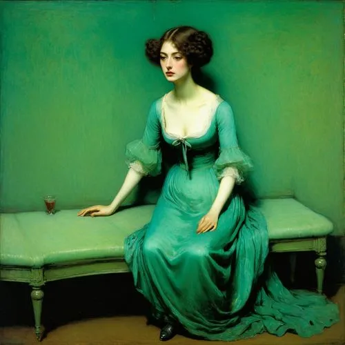 leighton,mademoiselle,woman sitting,tosca,pistole,la violetta,portrait of a woman,champney,perugini,delaroche,girl in a long dress,woman on bed,ferens,godward,reynolds,maiorescu,traviata,casati,principessa,azzurro,Art,Classical Oil Painting,Classical Oil Painting 44