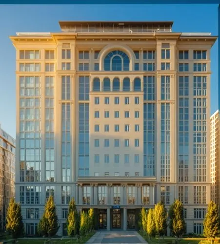 the building has a lot of windows on it,nazarbayev,mgimo,supreme administrative court,minsk,kempinski,bishkek,Photography,General,Realistic