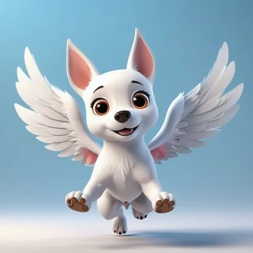 dog angel,anjo,angelito,cute cartoon character,gizmo,suri,Unique,3D,3D Character