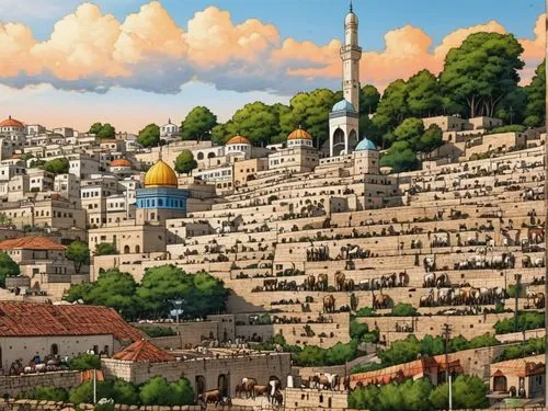 jerusalem,amman,bethlehem,ancient city,genesis land in jerusalem,medina,istanbul,damascus,constantinople,ottoman,palestine,eminonu,mountain settlement,villages,old city,mountain village,turkey,harissa,island of rab,turkey tourism,Photography,General,Realistic