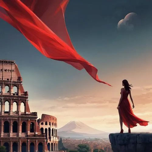 rome 2,rome,roma,red cape,pompeii,hispania rome,Illustration,Realistic Fantasy,Realistic Fantasy 01