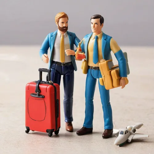 travel insurance,luggage set,travelers,digital nomads,toy photos,miniature figures,airline travel,suitcases,luggage,travel essentials,collectible action figures,luggage and bags,plug-in figures,play figures,hand luggage,suitcase,vintage toys,figurines,traveler,globe trotter,Unique,3D,Garage Kits