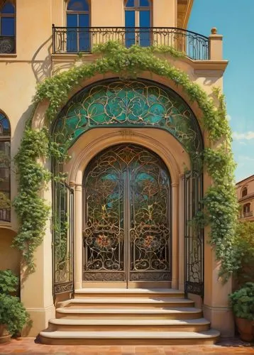 garden door,wrought iron,entryway,ornamental dividers,art nouveau frame,archways,garden elevation,pergola,entryways,entranceway,palladianism,luxury property,entranceways,doorways,art nouveau frames,spanish tile,front gate,house entrance,rosecliff,exterior decoration,Conceptual Art,Daily,Daily 15