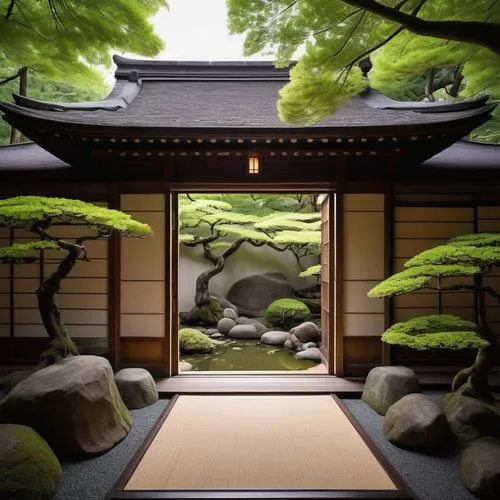 japanese-style room,japanese zen garden,ryokan,zen garden,japanese garden ornament,dojo,ryokans,japanese shrine,japanese garden,japan garden,teahouse,zen stones,chanoyu,tea ceremony,tatami,zazen,shrine,ginkaku-ji temple,kyoto,zen,Art,Classical Oil Painting,Classical Oil Painting 24