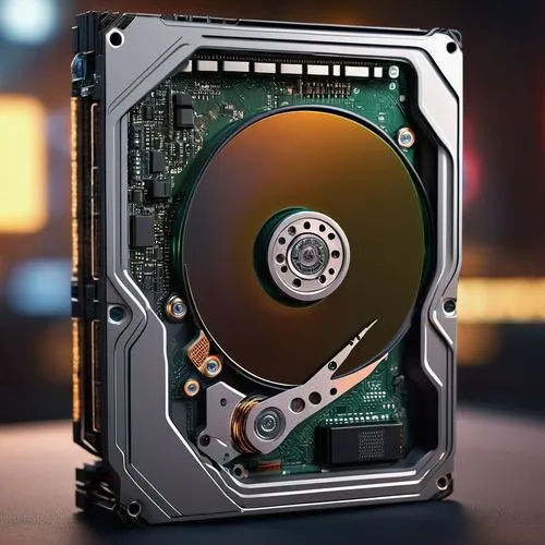 Um HD (Hard Disc) futurista, em full HD com armazenamento de 1 terabyte fora do gabinete,hard disk drive,hard drive,hdd,magneto-optical drive,solid-state drive,graphic card,fractal design,optical disc