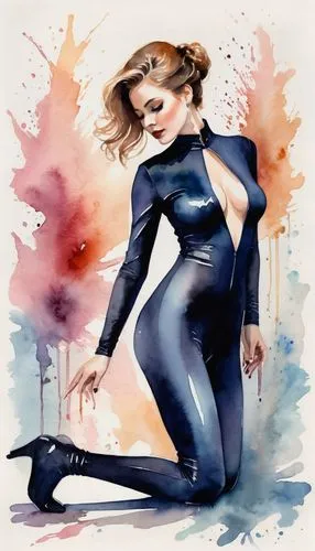 catsuit,wetsuit,catsuits,dazzler,selina,catwoman,Illustration,Paper based,Paper Based 25