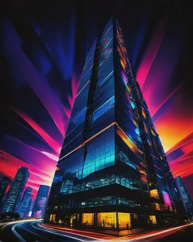 abstract corporate,cybercity,glass building,pc tower,enron,office building,citicorp,office buildings,cyberport,headquaters,rotana,skyscraping,the energy tower,company headquarters,deloitte,office block,glass facade,nasscom,difc,edificio,Art,Artistic Painting,Artistic Painting 37