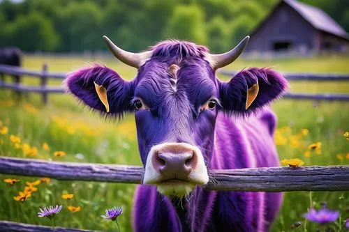 bovine,mountain cow,horns cow,horned cows,brahmans,oxen,purple landscape,mooing,pasture fence,morado,ears of cows,bovines,ruminant,ruminants,cowlick,bovids,mountain cows,cowbells,cowbell,galloway cattle,Conceptual Art,Oil color,Oil Color 17