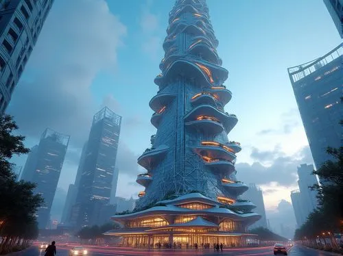 futuristic architecture,the energy tower,arcology,sky space concept,electric tower,unbuilt,steel tower,guangzhou,futuristic art museum,supertall,the skyscraper,skyscraper,futuristic landscape,renaissance tower,gerkin,asian architecture,menara,cellular tower,sedensky,skylstad,Photography,General,Realistic