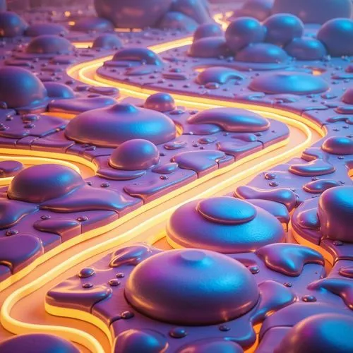 mushroom landscape,futuristic landscape,cinema 4d,3d render,labyrinths,alien world,biofilm,3d background,spheres,fractal environment,procedural,alien planet,virtual landscape,material test,goo,kaleidoscape,nanoscale,3d rendered,fractal lights,acid lake