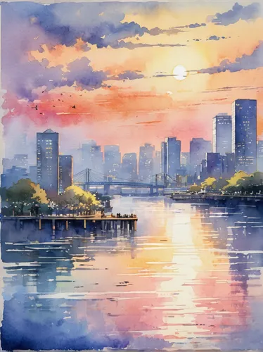 watercolor,honolulu,watercolor painting,yokohama,osaka bay,watercolor paint,watercolor background,watercolor sketch,saigon,watercolor blue,city skyline,sydney skyline,watercolors,heart of love river in kaohsiung,watercolor tea,water color,hanoi,cityscape,tokyo,bangkok,Illustration,Paper based,Paper Based 25