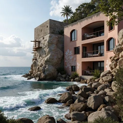 cliffside,beach house,beachfront,amanresorts,costabile,oceanfront,riviera,fresnaye,dunes house,house by the water,clifftop,cesar tower,antibes,south france,casa fuster hotel,luxury property,holiday villa,beachhouse,bordighera,cliffs ocean