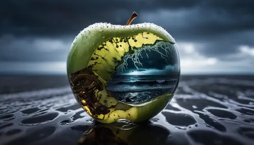 golden apple,water apple,green apple,pear cognition,rotten apple,crystal ball-photography,photo manipulation,poire,apple design,worm apple,bell apple,glass sphere,piece of apple,earth fruit,ripe apple,bowl of fruit in rain,pear,apple core,apple world,banana apple,Photography,General,Sci-Fi