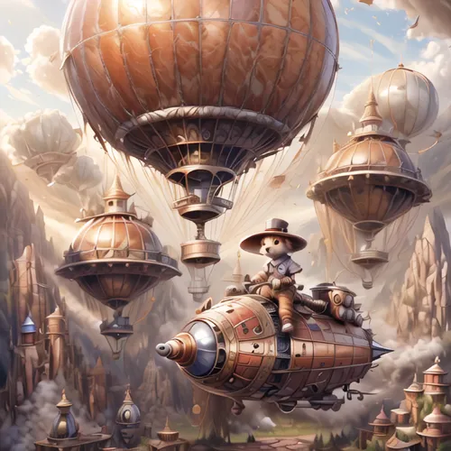 airships,hot-air-balloon-valley-sky,steampunk,airship,hot air balloons,fantasy world,hot air balloon,mushroom landscape,balloon trip,gas balloon,fantasy city,air ship,fantasy art,hot air balloon rides