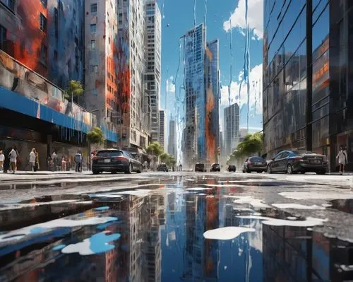 puddle,world digital painting,puddles,city scape,reflejo,cityscapes,virtual landscape,water reflection,urbanworld,photorealism,refleja,cityzen,reflections in water,futuristic landscape,reflection in water,urban landscape,megapolis,reflections,cityscape,reflectivity,Conceptual Art,Graffiti Art,Graffiti Art 08