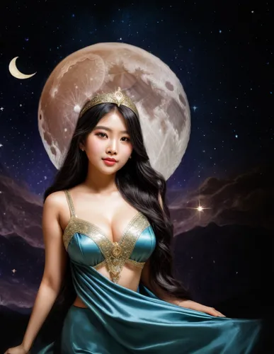 moon and star background,queen of the night,cassiopeia,fantasy picture,fantasy woman,moonlit night,oriental princess,moon night,lunar eclipse,zodiac sign libra,mermaid background,cassiopeia a,moonlit,