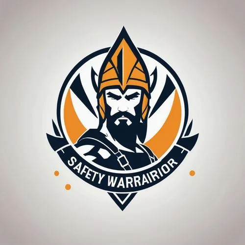 a logo with text SAFETY WARRIOR who has a element of strong character and bold and has a warrior as a negative design in shillouete,manannan,maranatha,marthanda,maritzburg,naranjito,martinov,maramotti