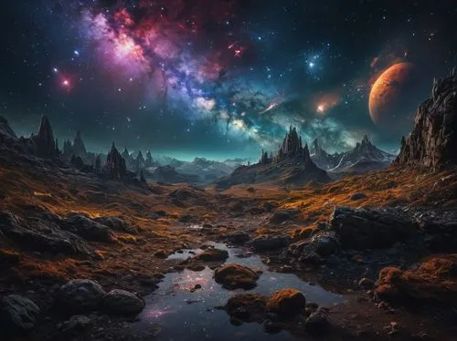 alien planet,alien world,fantasy landscape,fantasy picture,exoplanets,space art,Photography,General,Fantasy