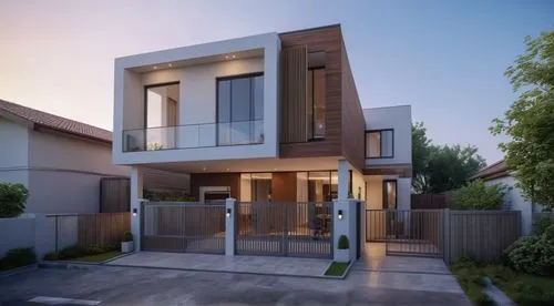 modern house,3d rendering,modern architecture,residential house,duplexes,cubic house,homebuilding,revit,house shape,two story house,floorplan home,inmobiliaria,frame house,render,landscape design sydn