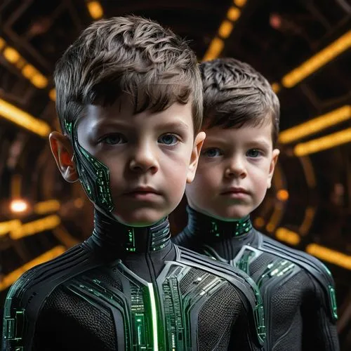 Borg Assimilated Twin Boys in Star Trek Kelvin Timeline, 2010 Hollywood Style, Assimilation,Compliance, Robotization, Perfection, Hybridization,Singularity,Resistance Is Futile,stamets,cyborgs,futurek