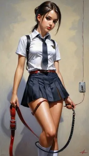 donsky,leashed,leash,caning,pin-up girl,stewardess,bullwhip,pin up girl,retro pin up girl,housemaid,jasinski,girl with a wheel,tied up,cleaning woman,flogged,flogging,nurse,skipping rope,suspender,disciplinarian