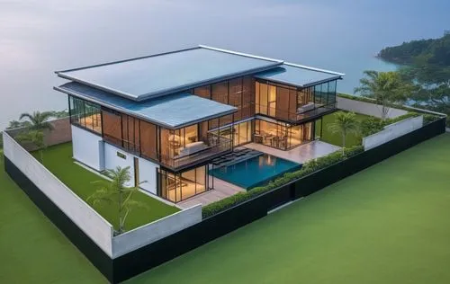 house by the water,house with lake,3d rendering,modern house,cube stilt houses,pool house,holiday villa,cubic house,floating huts,cube house,modern architecture,luxury property,floating island,dunes house,samui,tropical house,uluwatu,render,seasteading,lake view,Photography,General,Realistic