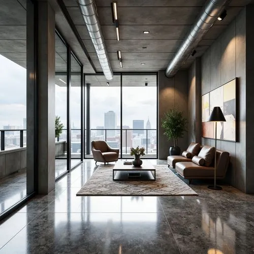 penthouses,interior modern design,luxury home interior,concrete ceiling,modern decor,contemporary decor,modern office,modern living room,interior design,apartment lounge,loft,living room,minotti,livingroom,interior decoration,glass wall,modern room,floors,apartment,great room