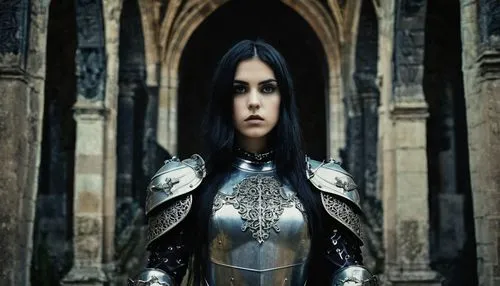 gothic portrait,gothic fashion,gothic woman,gothic style,dark elf,templar,gothic,joan of arc,elven,sterntaler,swath,vax figure,priestess,celtic queen,knight armor,female warrior,vestment,alaunt,swordswoman,carpathian,Illustration,Realistic Fantasy,Realistic Fantasy 46