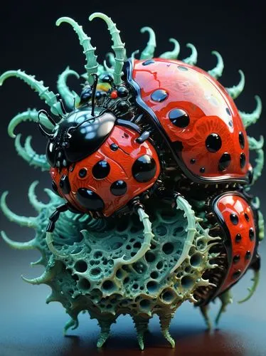 two-point-ladybug,ladybug,lady bug,ladybugs,hatching ladybug,insect ball,ladybird,harlequin cabbage bug,coccinellidae,red bugs,jewel beetles,beetles,asian lady beetle,brush beetle,cog,scrap sculpture,poisonous,jewel bugs,cinema 4d,ladybird beetle,Illustration,Realistic Fantasy,Realistic Fantasy 47