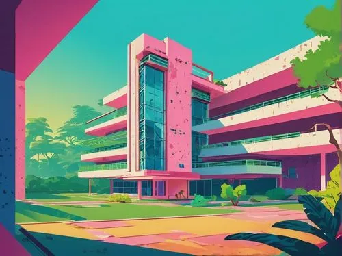 scampia,80's design,paradisus,hotel riviera,midcentury,apartment block,riviera,retro styled,hypermodern,apartment complex,ramada,brutalism,abstract retro,bahamonde,dorms,aesthetic,tropicana,apartment building,pink vector,holiday complex,Conceptual Art,Sci-Fi,Sci-Fi 27