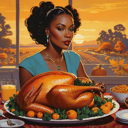 thanksgiving background,happy thanksgiving,thanksgiving,thanksgiving dinner,save a turkey,give thanks,thanksgiving turkey,african american woman,domesticated turkey,thanks giving,turkey dinner,thanksgiving table,tofurky,woman holding pie,cornucopia,turkey meat,happy kwanzaa,black women,holiday food,thanksgiving veggies,Conceptual Art,Fantasy,Fantasy 07