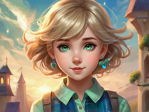 fantasy portrait,fairy tale character,rapunzel,violet evergarden,alice,darjeeling,elsa,meteora,princess anna,fairy tale icons,pixie-bob,portrait background,nora,eglantine,custom portrait,girl portrait,game illustration,city ​​portrait,world digital painting,link,Illustration,Realistic Fantasy,Realistic Fantasy 01