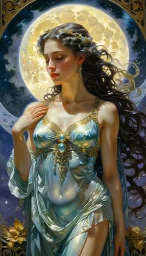 inanna,amphitrite,zodiac sign libra,arianrhod,ariadne,frigga,Illustration,Realistic Fantasy,Realistic Fantasy 03