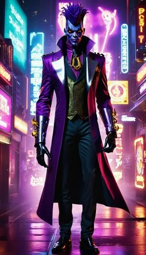 Supervillain inspired by Dr. Facilier from "The Princess and the Frog," reimagined as a master of dark voodoo magic and deception. His full-body suit is a stylish blend of a classic suit and mystical 