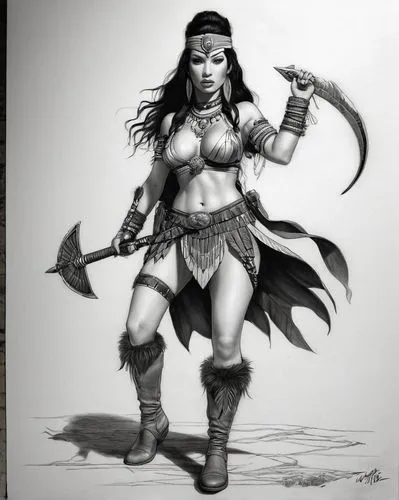 female warrior,warrior woman,neith,kitana,niobe,polynesian girl,Illustration,Realistic Fantasy,Realistic Fantasy 07