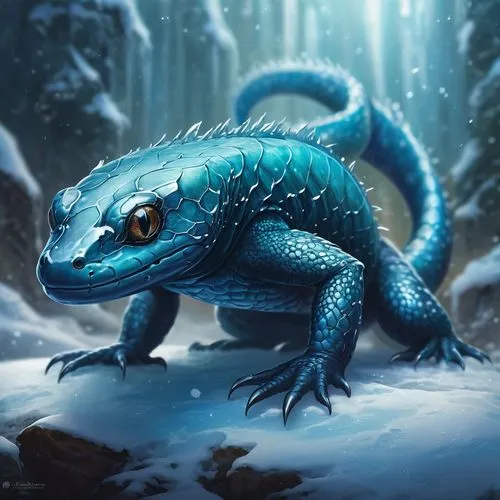 woodland salamander,mole salamander,lungless salamander,salamander,dusky salamander,spring salamander,splendor skink,northern dusky salamander,climbing salamander,forest dragon,winterblueher,emerald lizard,winter animals,cuthulu,boreal toad,true salamanders and newts,northern two-lined salamander,cynorhodon,skink,painted dragon,Conceptual Art,Fantasy,Fantasy 17