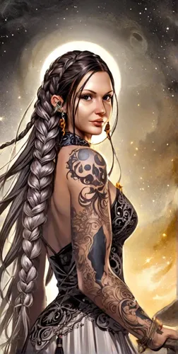 warrior woman,fantasy art,zodiac sign libra,sorceress,horoscope libra,fantasy portrait,the zodiac sign pisces,shamanism,fantasy picture,tattoo girl,shamanic,heroic fantasy,female warrior,celtic queen,zodiac sign gemini,fantasy woman,priestess,the enchantress,sci fiction illustration,seven sorrows