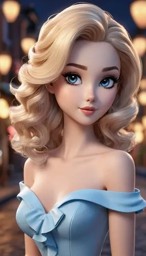 elsa,derivable,fashion dolls,female doll,fashion doll,dress doll,Unique,3D,3D Character