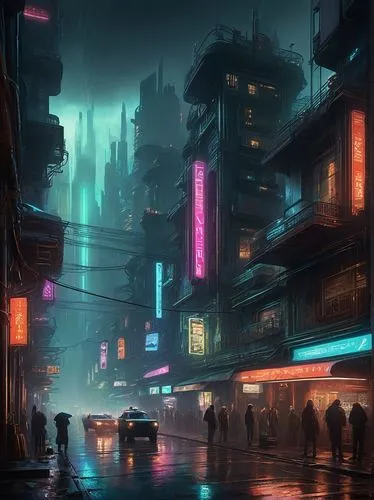 cyberpunk,shanghai,kowloon,bladerunner,cityscape,cybertown,cybercity,hanoi,shinjuku,guangzhou,futuristic landscape,dystopian,chinatown,slum,atmospheres,microdistrict,kowloon city,mongkok,cyberscene,metropolis,Conceptual Art,Oil color,Oil Color 09