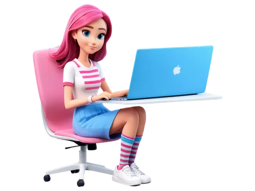 girl at the computer,programadora,blur office background,secretarial,girl studying,girl sitting,3d model,marinette,3d render,computer graphics,computer freak,illustrator,3d background,web designing,3d modeling,macaddict,3d rendered,computer graphic,retro girl,animator,Art,Artistic Painting,Artistic Painting 29